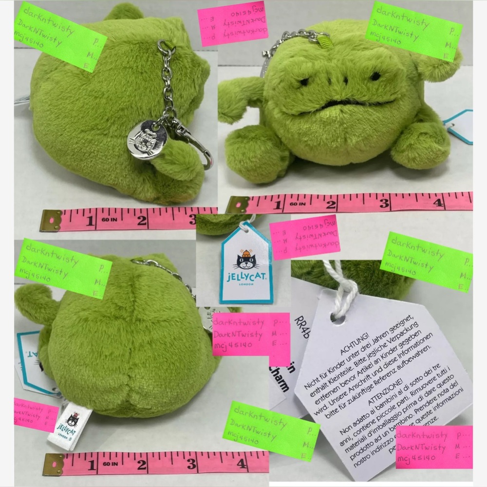 Jellycat Ricky Rain Frog Bag Charm BNWT*** - Picture 3 of 6